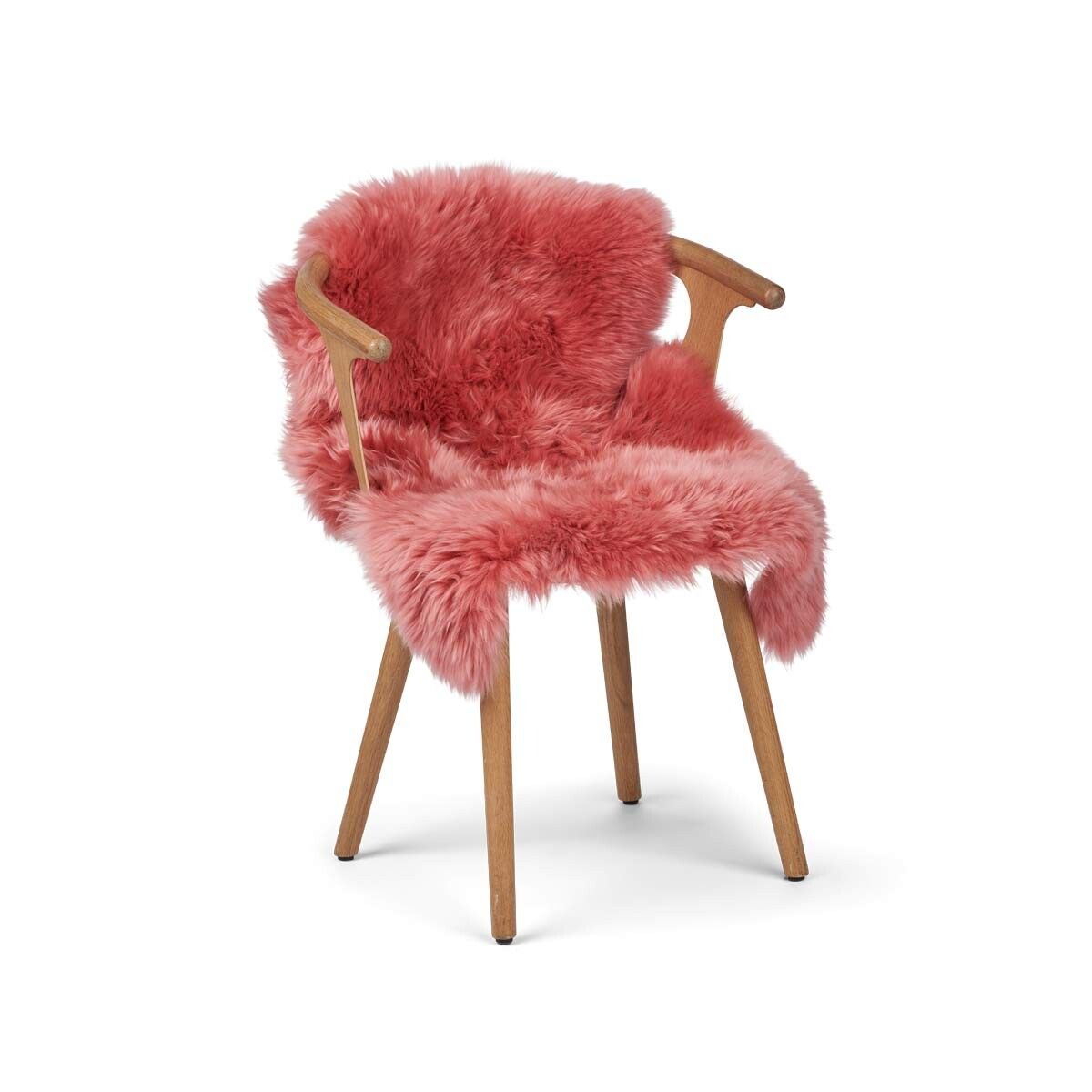 New Zealand Sheepskin | Long Wool | Dyed | 35 in Coral Peach