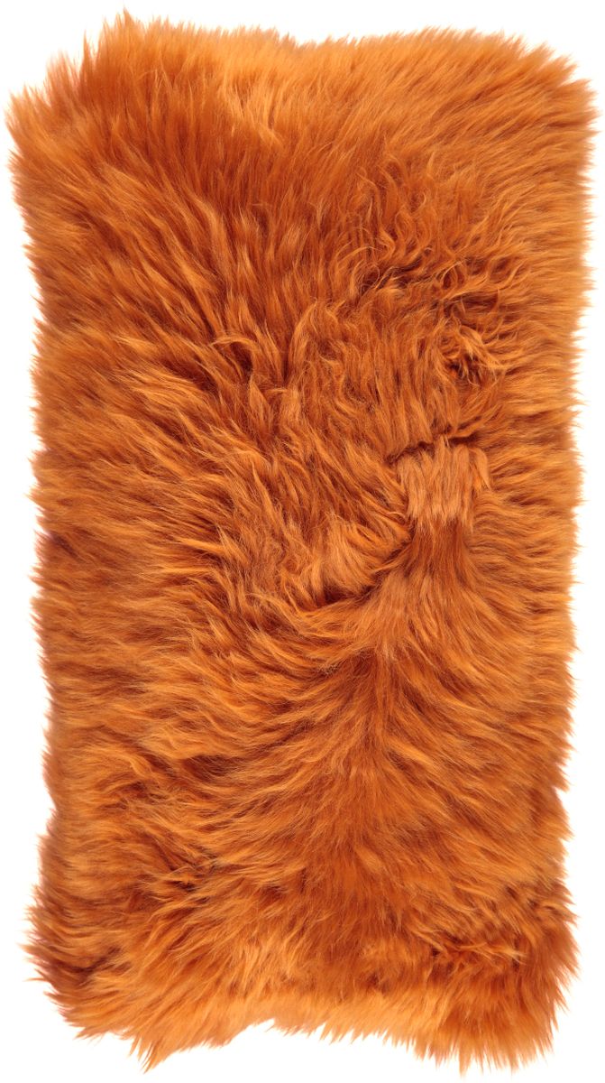 Long-Wool Sheepskin Cushion | 11x22 in Rust