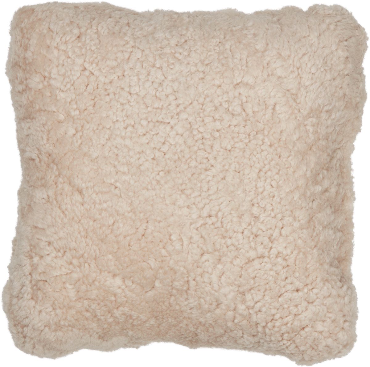 Short-Wool Sheepskin Cushion | Doublesided | 16x16 in Pearl