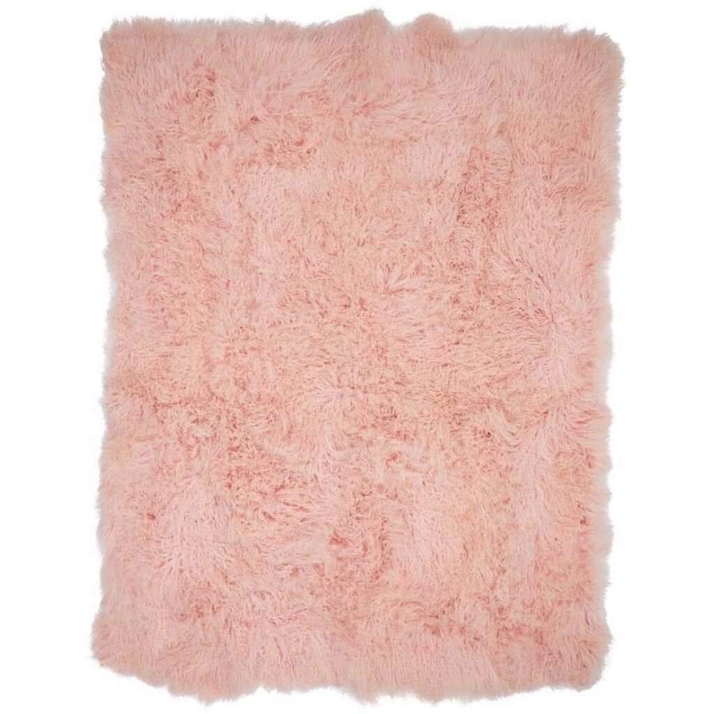 Throw of Curly Sheepskin | 55x71 in Candy