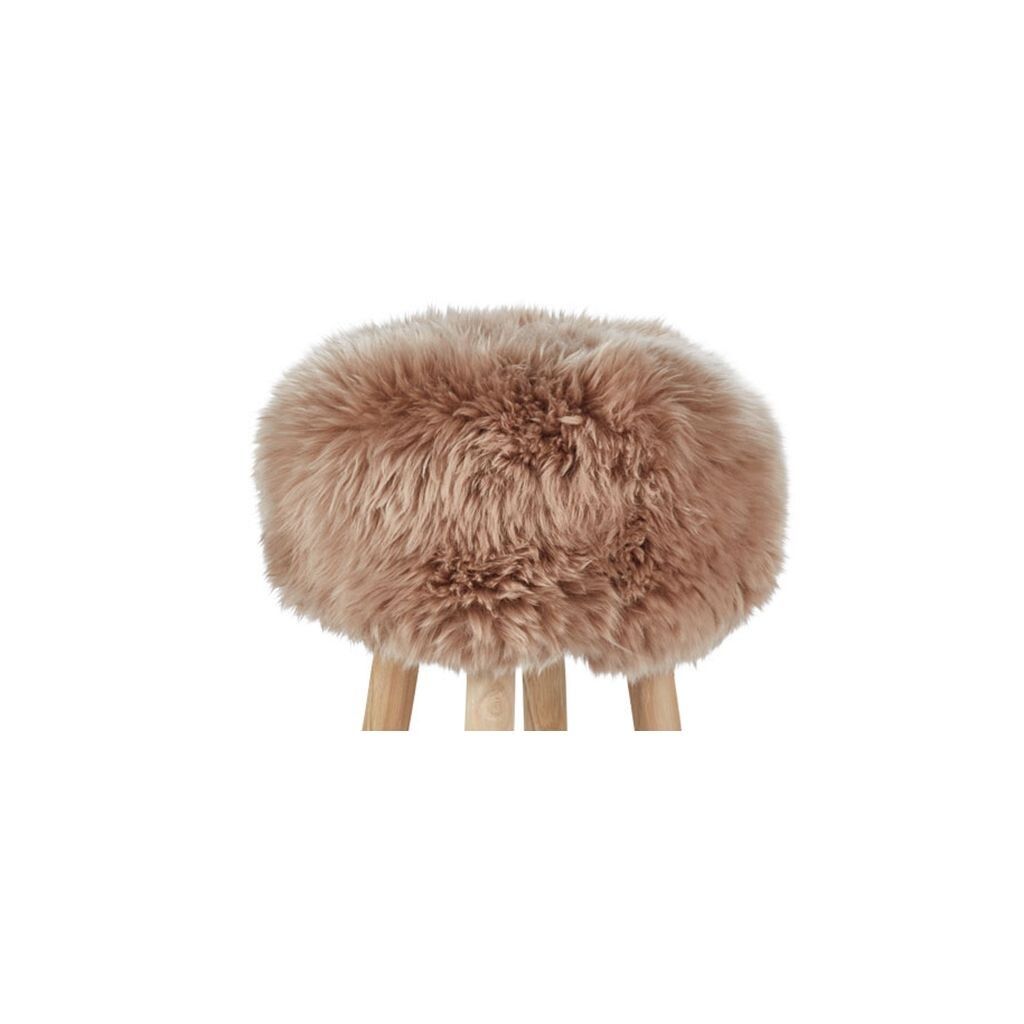 Long Wool Stool Cover Warm Sand