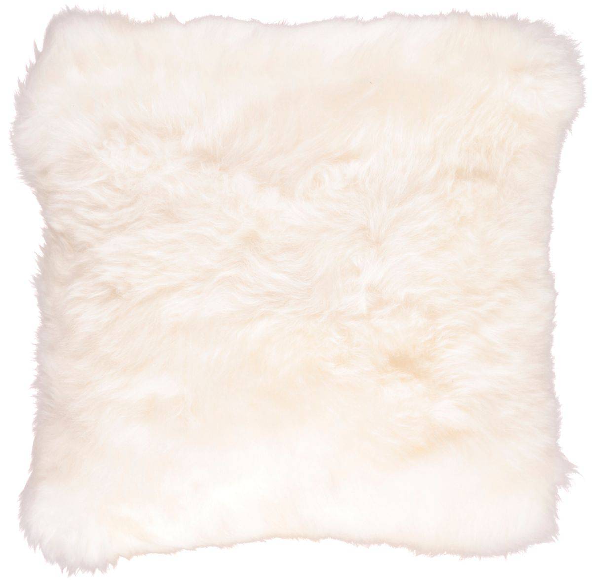 Long-Wool Sheepskin Cushion | 20x20 in Ivory