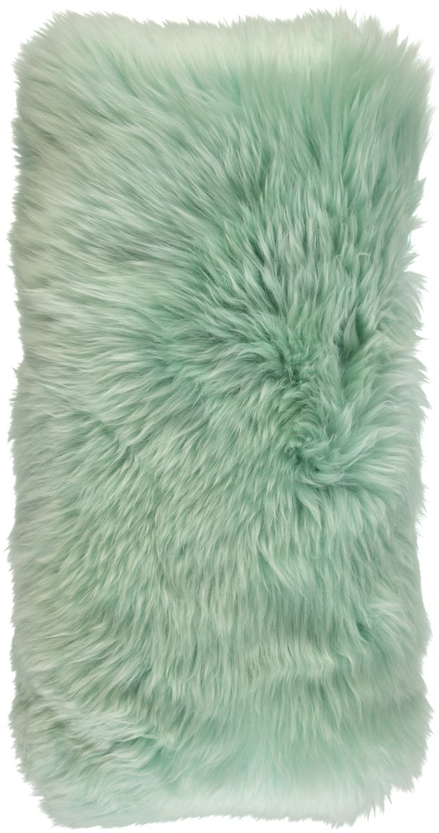 Long-Wool Sheepskin Cushion | 11x22 in Mint
