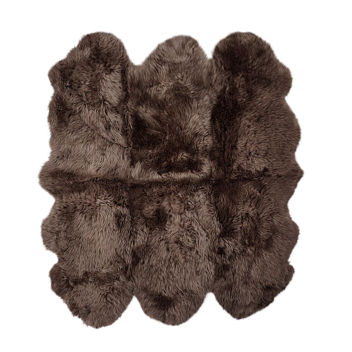 New Zealand Sheepskin | Long Wool | Rug 71x64 in Walnut