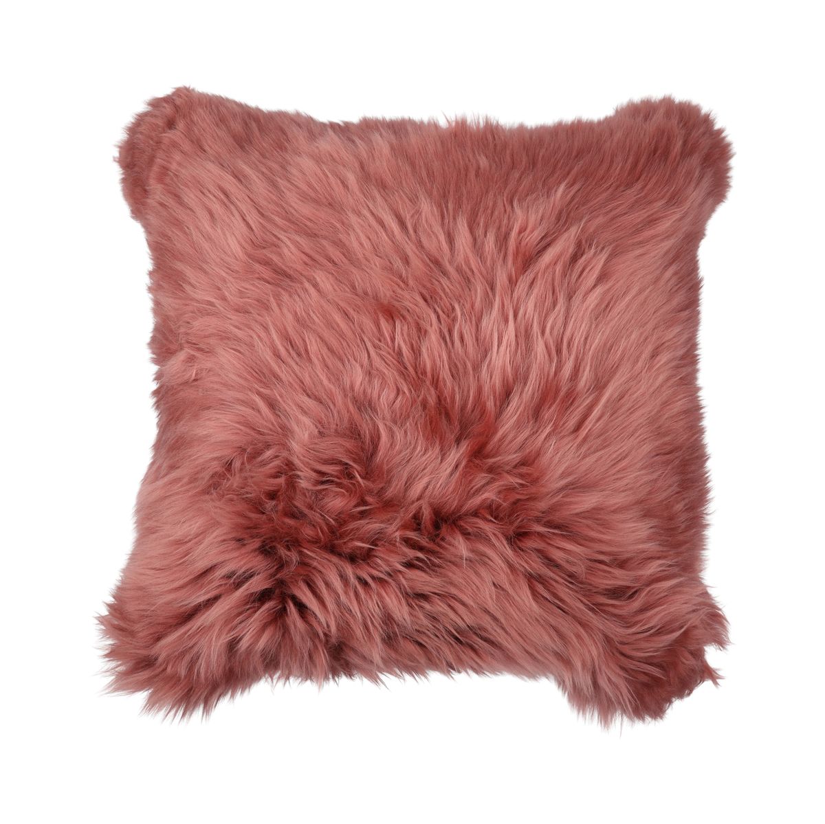 Sheepskin Cushion | Long Wool | New Zealand | Square Old Rose