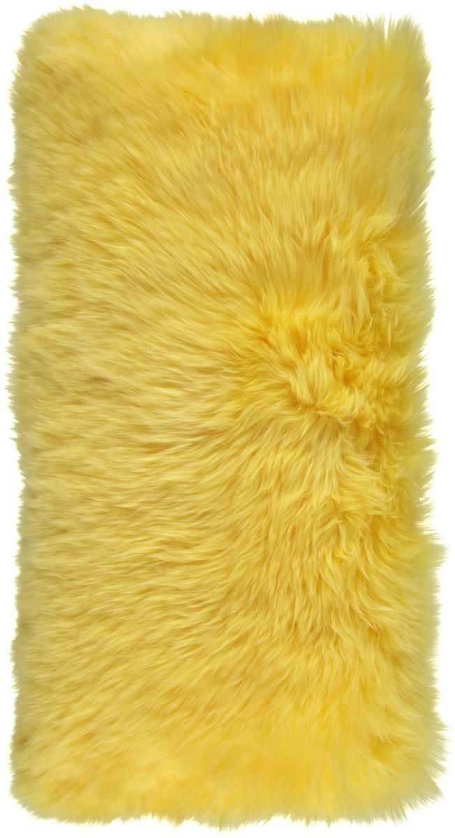 Long-Wool Sheepskin Cushion | 11x22 in Lemon