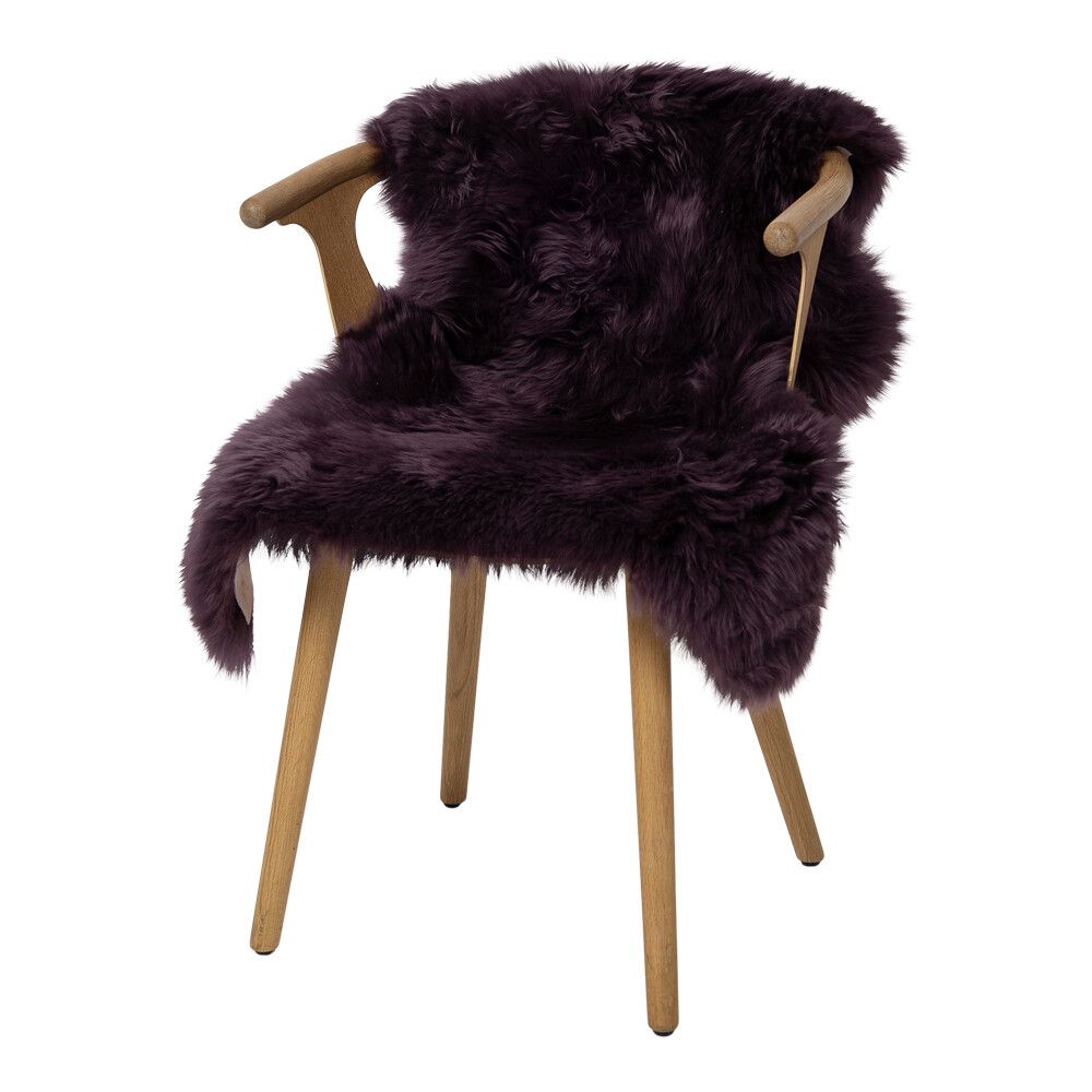 New Zealand Sheepskin | Long Wool | 39 in Aubergine