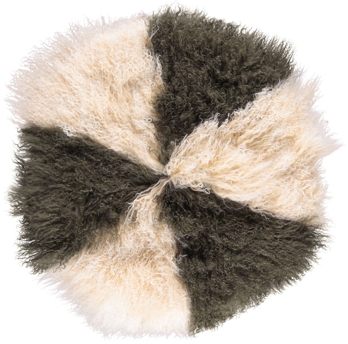 Curly Cake Cushion | D15 in | 18 in | 24 in Arctic Sunrise/Hedge Green