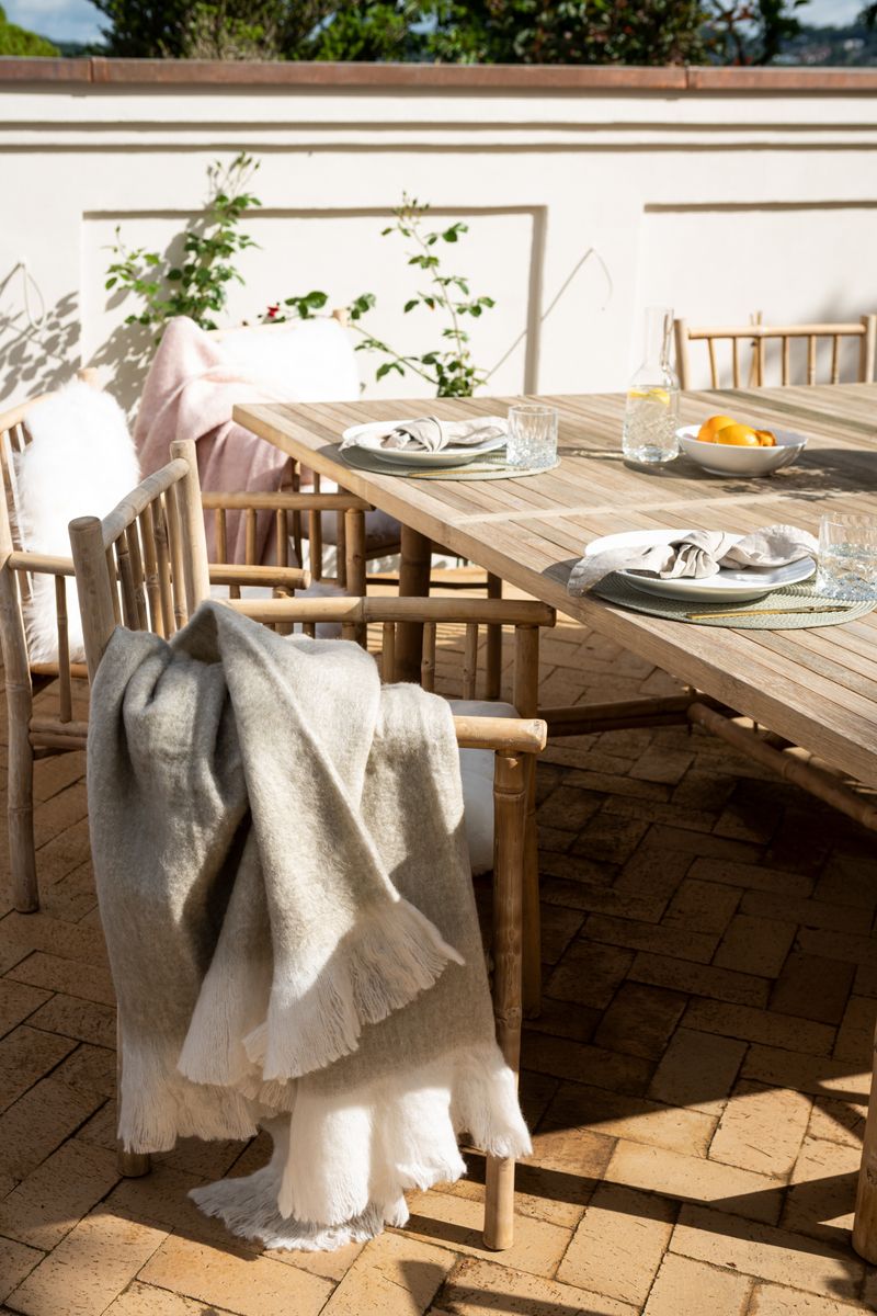 Throw of Mohair Wool | 51x67 in Light Beige