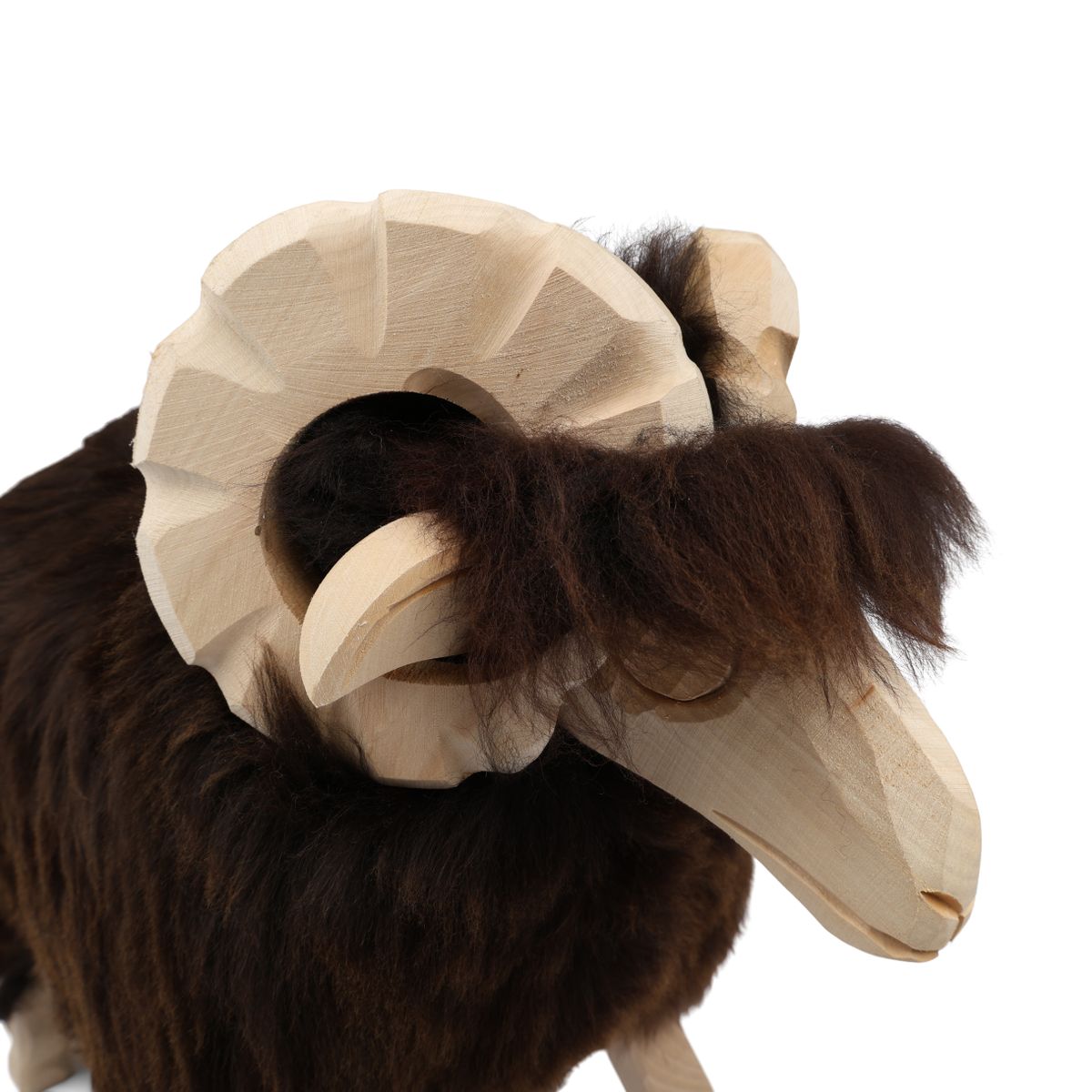 Alpine Sheep Sculpture Natural Brown