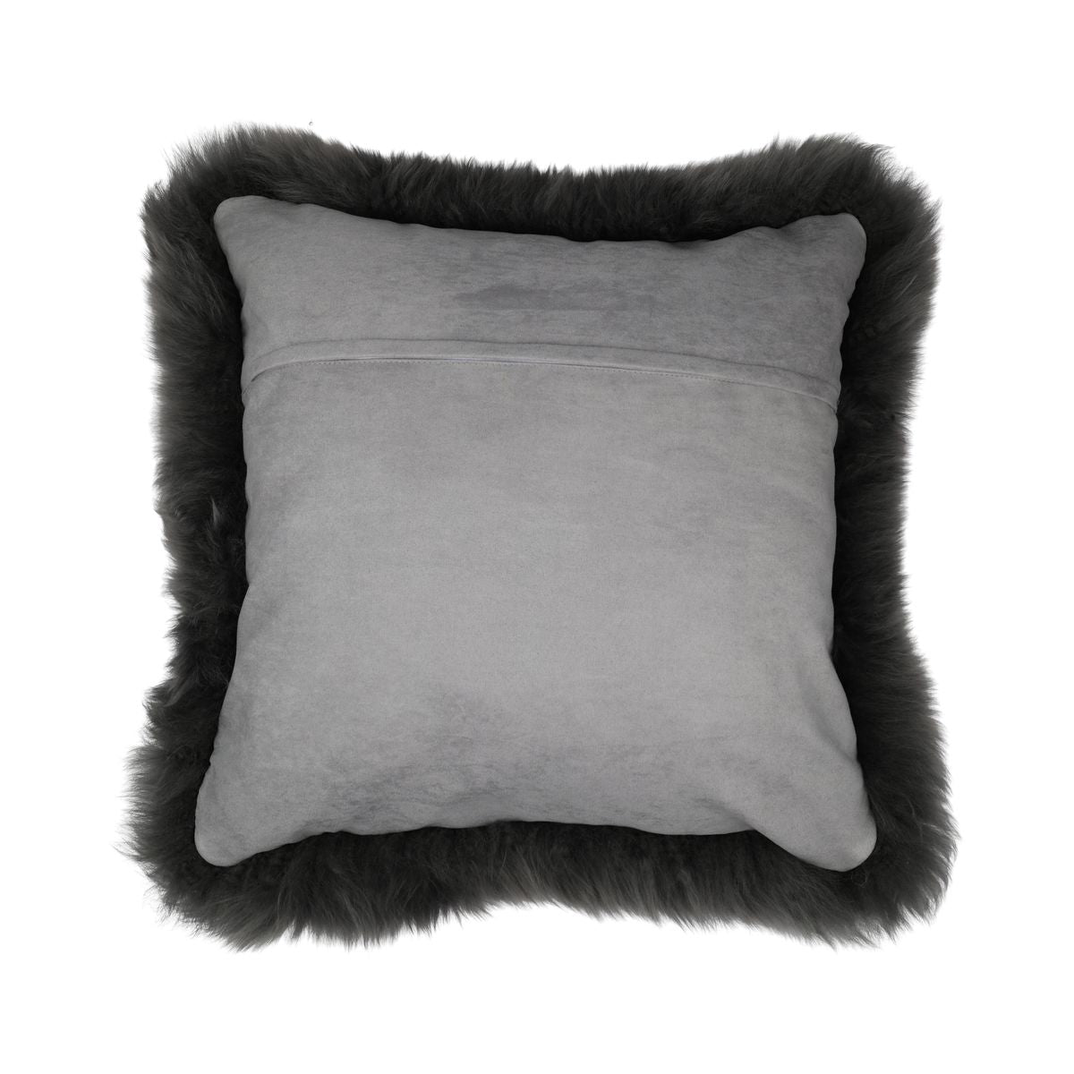 Sheepskin Cushion | Long Wool | New Zealand | Square Steel