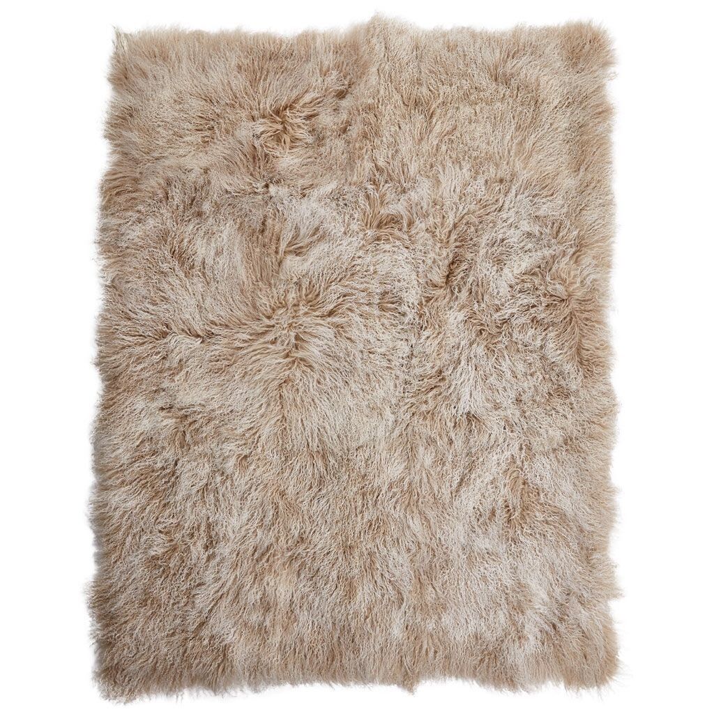Throw of Curly Sheepskin | 55x71 in Arctic Sunrise