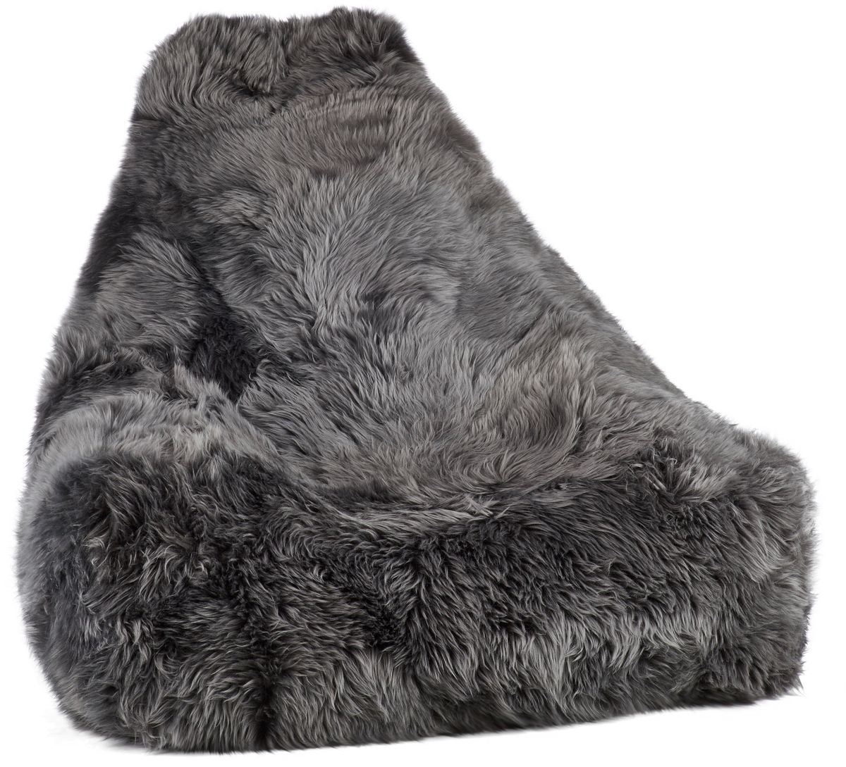 Sheepskin Bean Bag Chair | Long Wool Steel