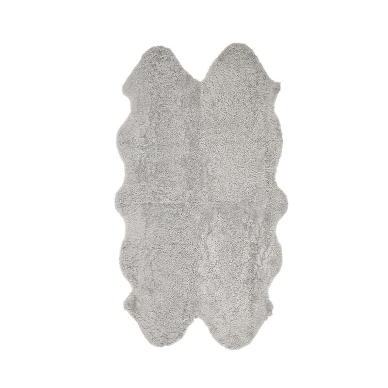 Quadruple Sheepskin Rug | New Zealand | Short Wool Curly Grey