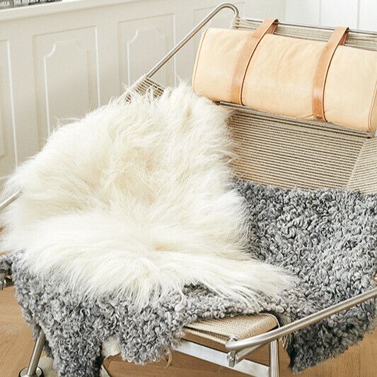 Icelandic Sheepskin | Long Wool | 39-47 in Natural Grey