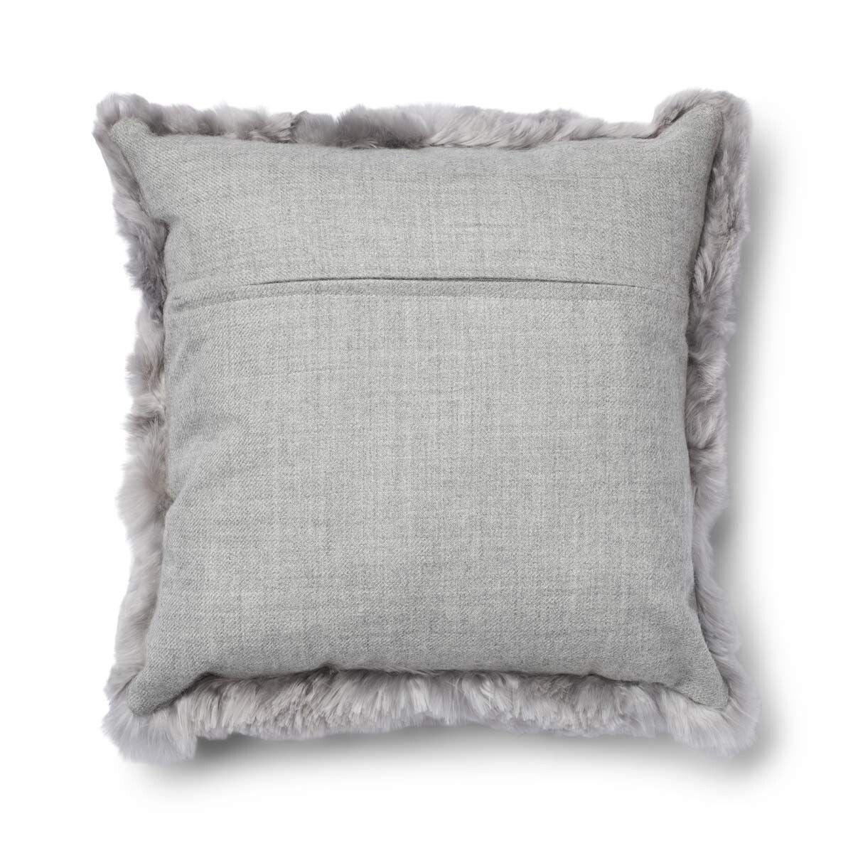 Alpaca Cushion | Long Wool Light Grey