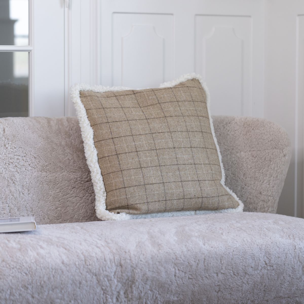 One Side Cushion | SW | 20x20 in Cocoa-Dark Brown/Taupe