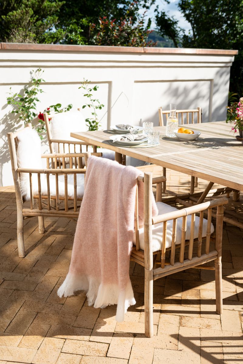 Throw of Mohair Wool | 51x67 in Light Pink