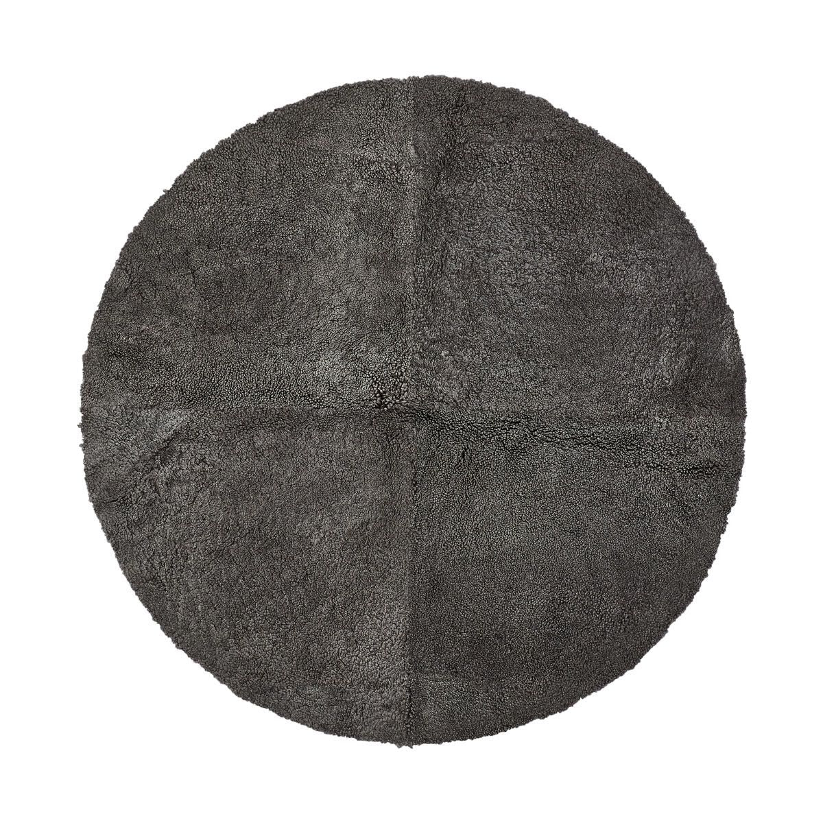 Short Wool Curly Sheepskin Design Rug | D71 in Graphite