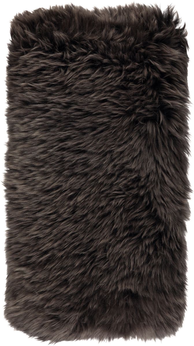 Long-Wool Sheepskin Cushion | 11x22 in Walnut
