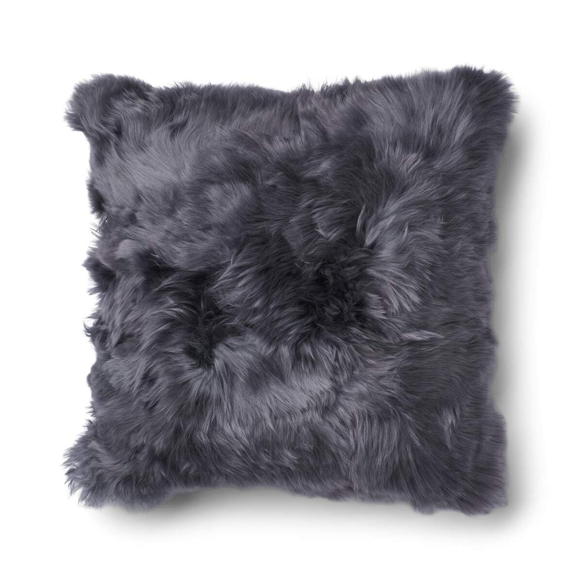 Alpaca Cushion | Long Wool Steel