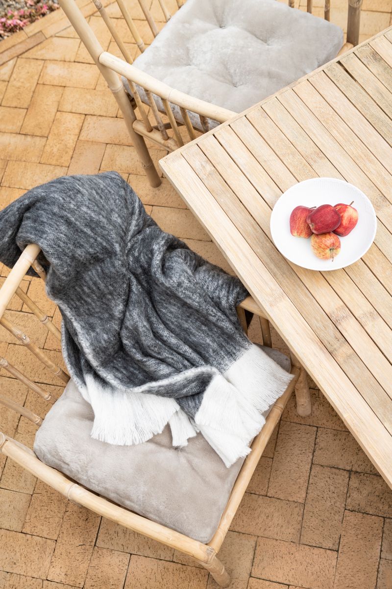 Throw of Mohair Wool | 51x67 in Black