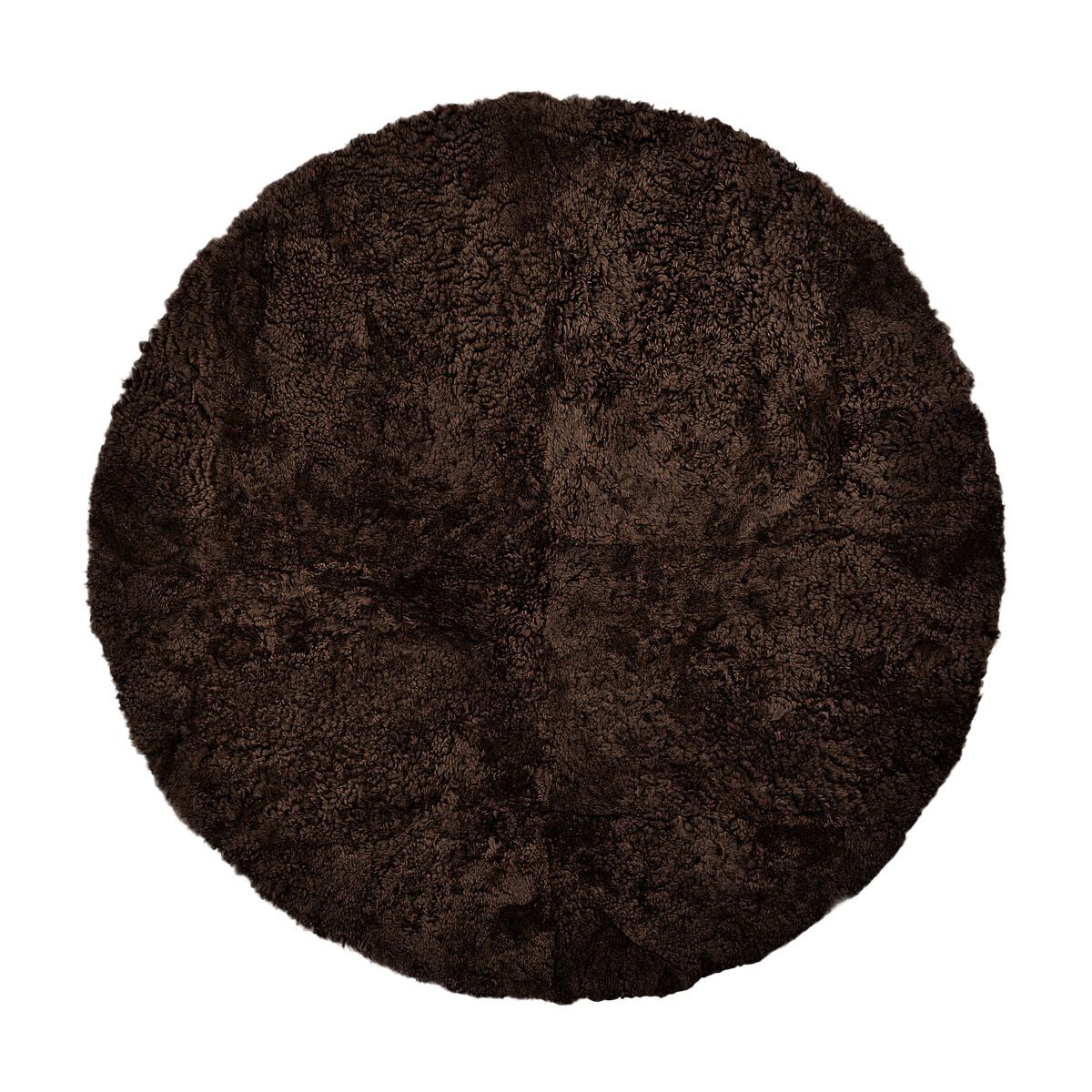 Short Wool Curly Sheepskin Design Rug | D55 in Cappuccino