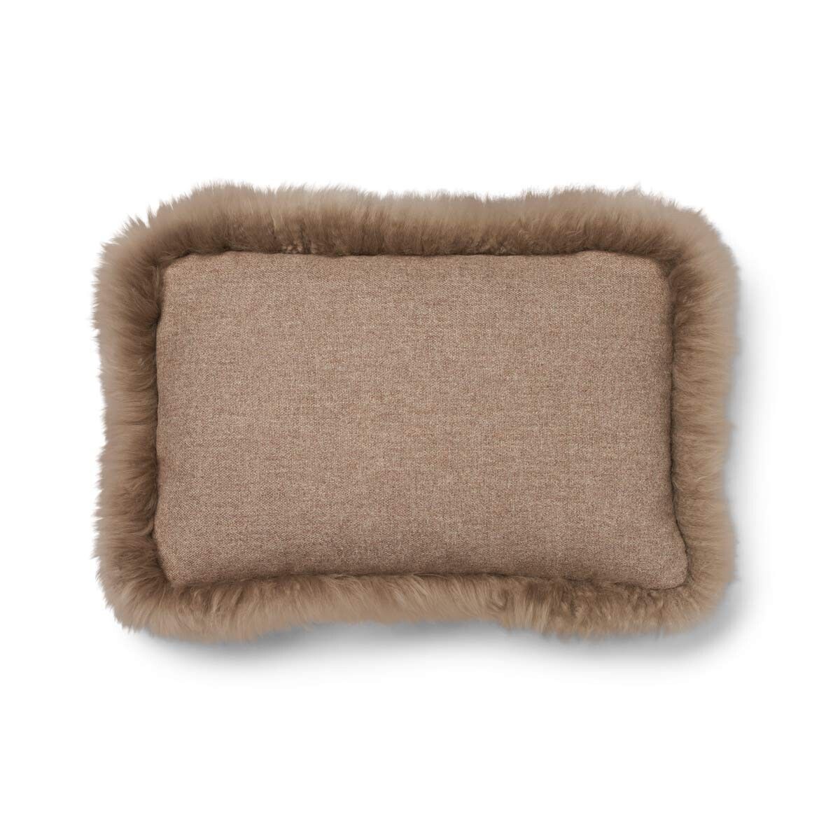 Wool Cushion | LW trim | 20x20 in | 13x20 in Beige/Taupe