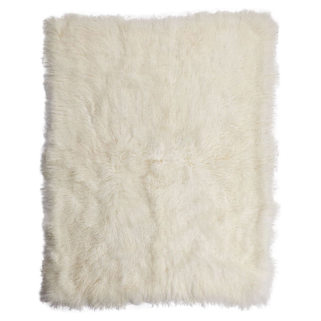 Throw of Curly Sheepskin | 55x71 in Ivory