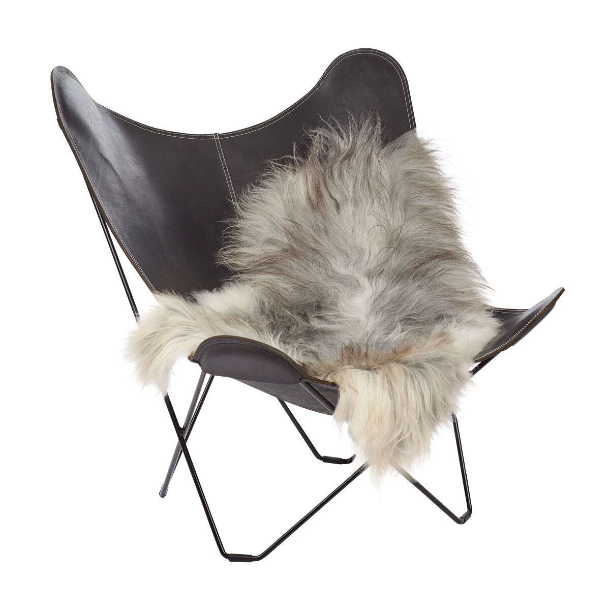 Icelandic Sheepskin | Long Wool | 47+ in Natural Grey