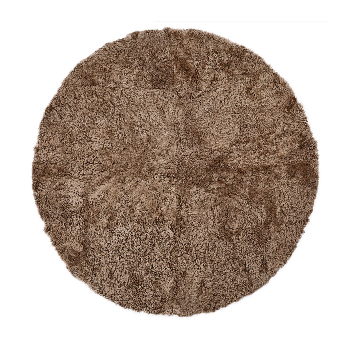 Short Wool Curly Sheepskin Design Rug | D55 in Taupe