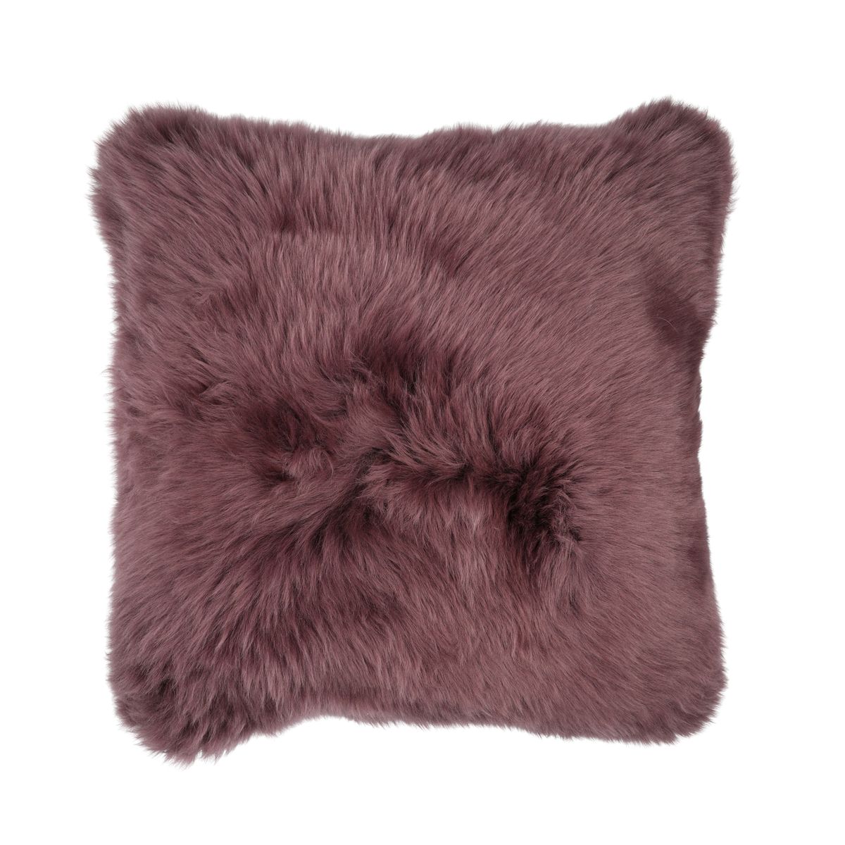Sheepskin Cushion | Long Wool | New Zealand | Square Aubergine