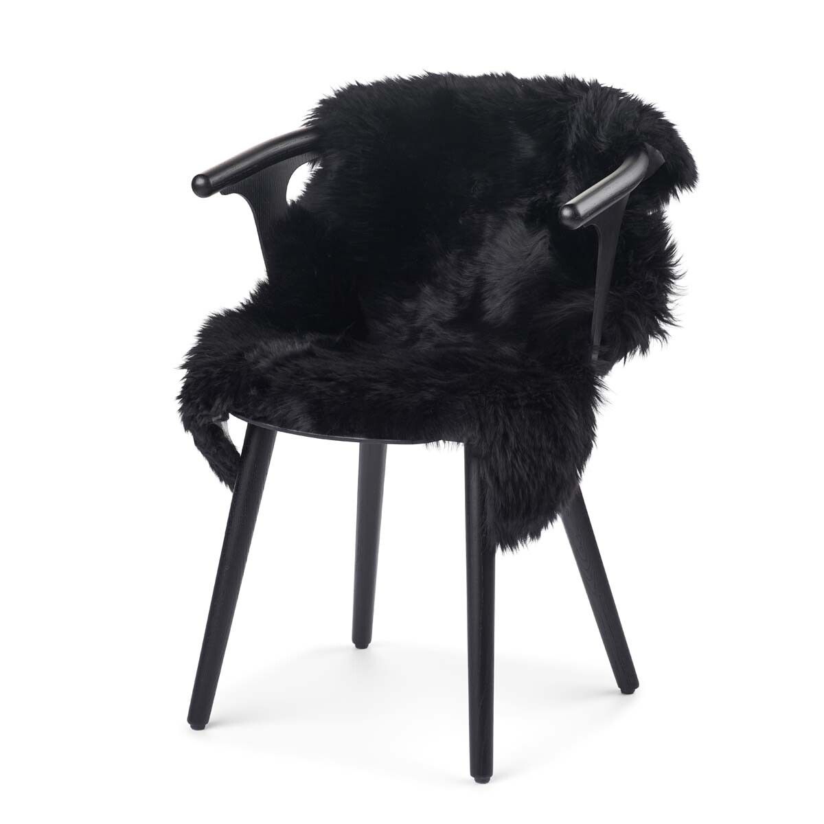 New Zealand Sheepskin | Long Wool | 35 in Black