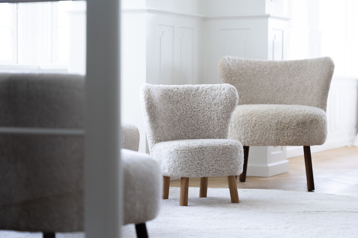 Short Wool Curly Sheepskin Design Rug | D71 in Ivory