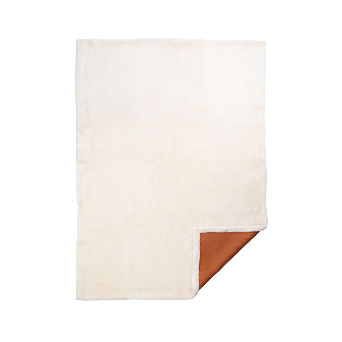 Angelina Throw Leather Brown/Ivory