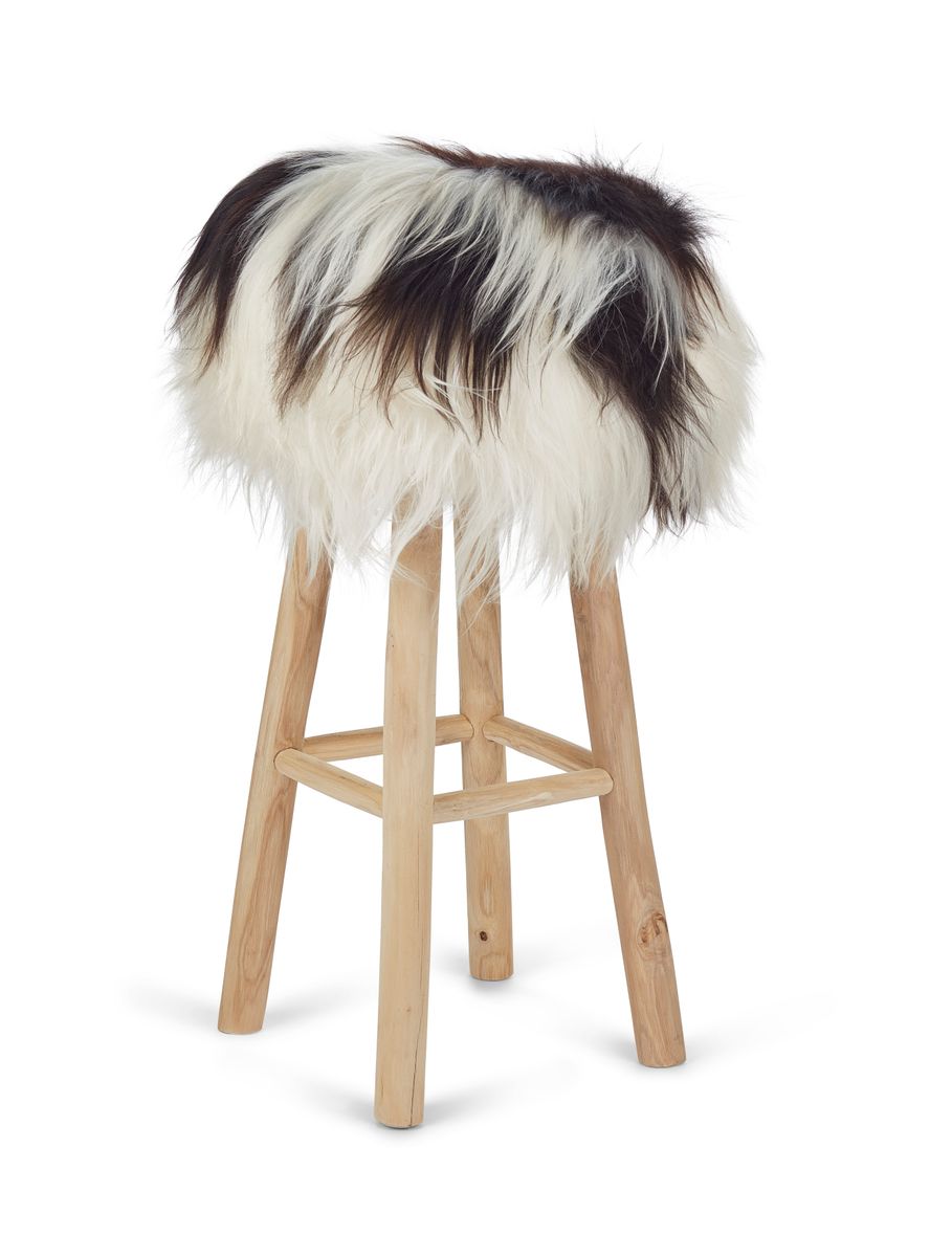 Long-Wool Stool Cover	| Icelandic Sheepskin Spotted