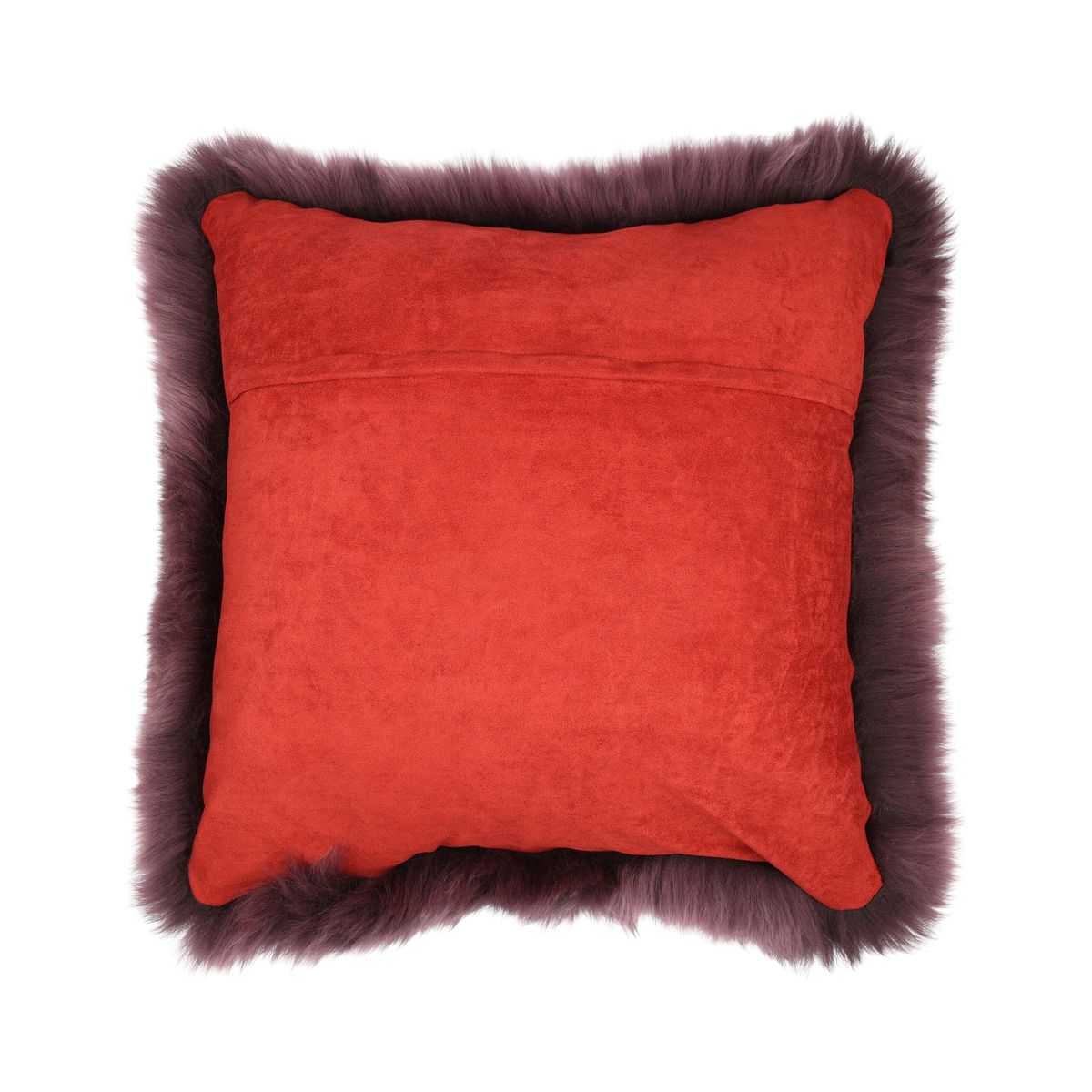 Sheepskin Cushion | Long Wool | New Zealand | Square Aubergine