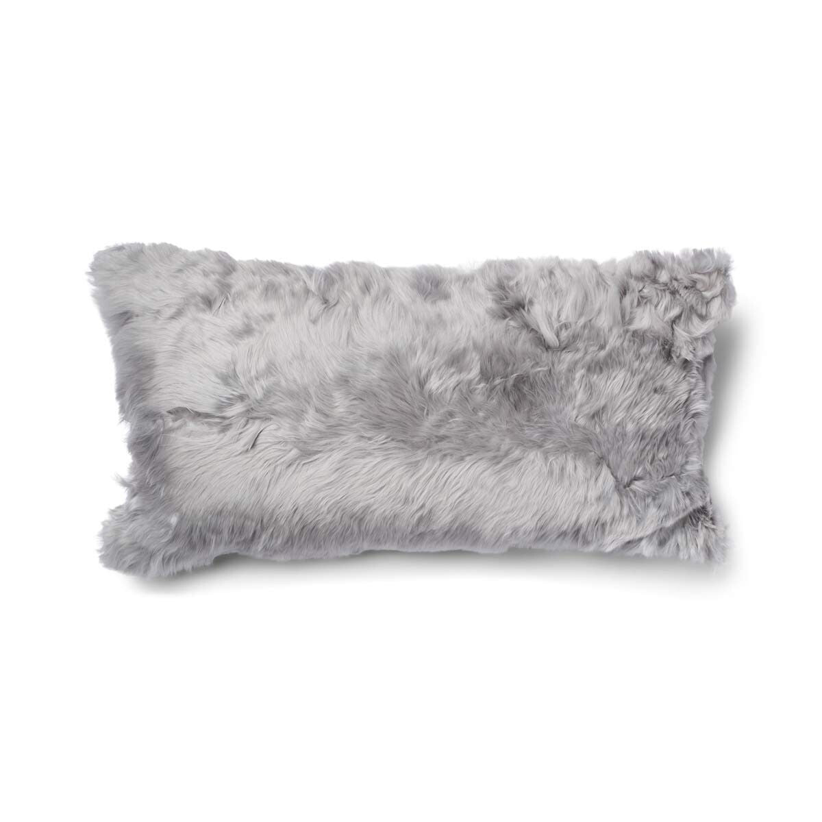 Alpaca Cushion | Long Wool Ash Grey