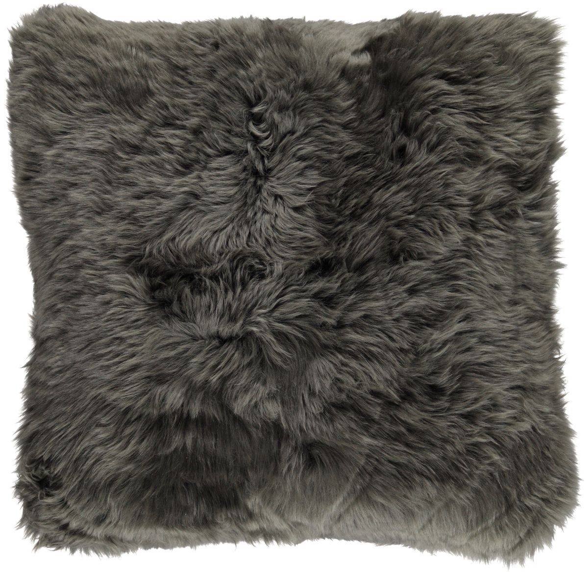 Long-Wool Sheepskin Cushion | 20x20 in Hedge Green