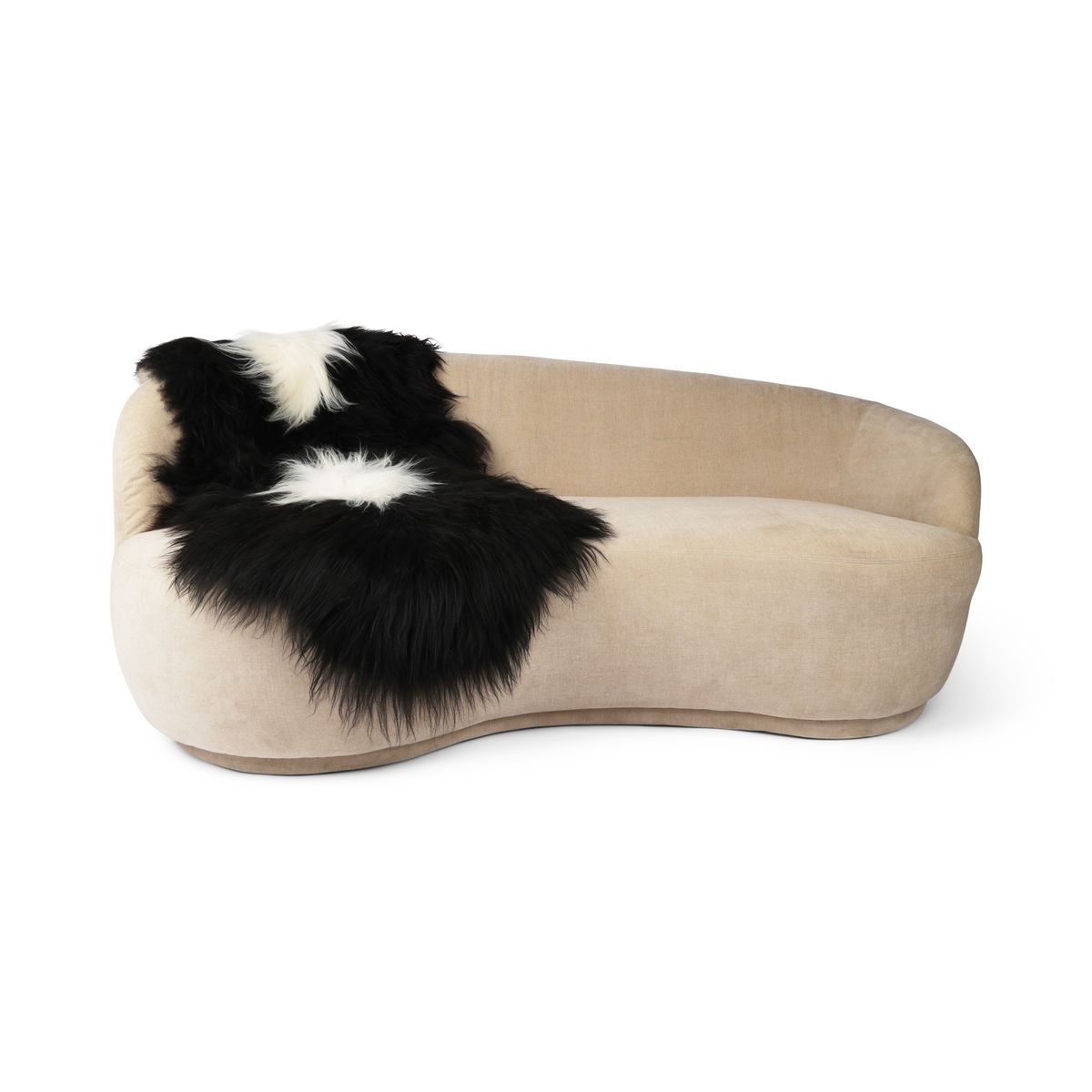 Icelandic Double Sheepskin | Natural Colors | Long Wool Spotted (Black with White Spots)
