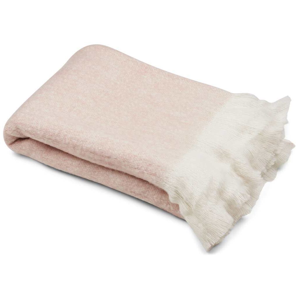 Throw of Mohair Wool | 51x67 in Light Pink