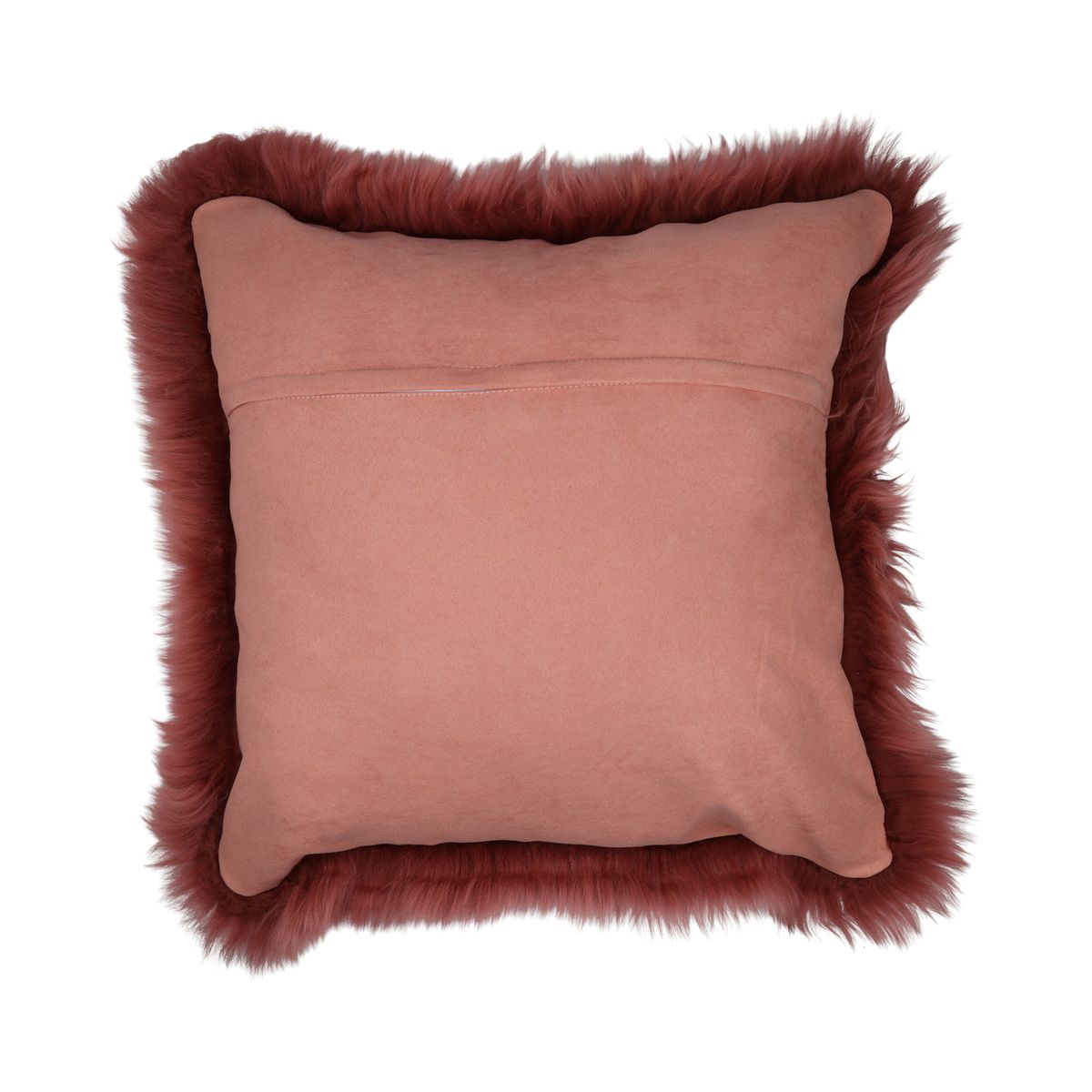 Sheepskin Cushion | Long Wool | New Zealand | Square Old Rose