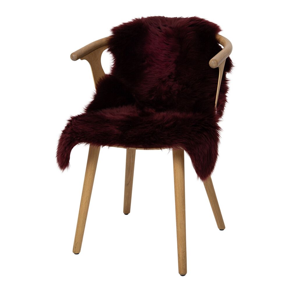 New Zealand Sheepskin | Long Wool | 39 in Burgundy