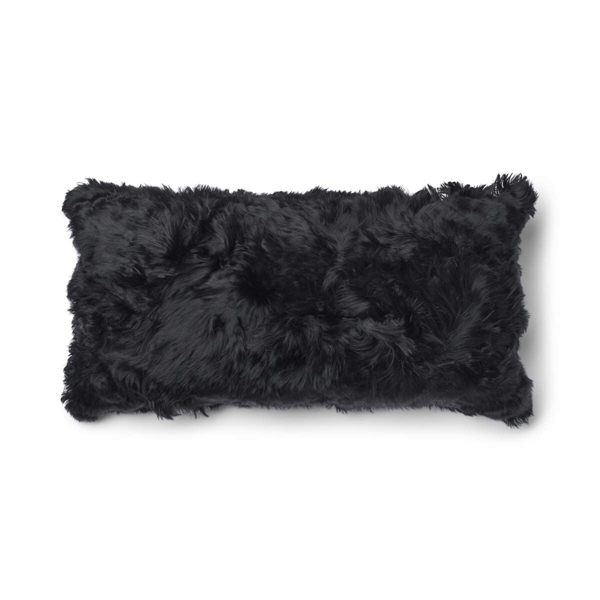 Alpaca Cushion | Long Wool Black