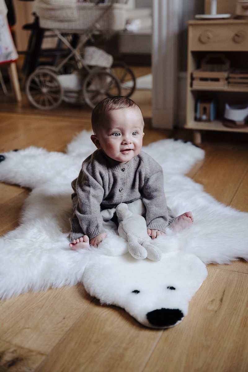 Polar Bear Rug | New Zealand Black/White