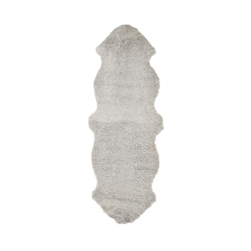 Double Sheepskin Rug | New Zealand | Short Wool curly Grey
