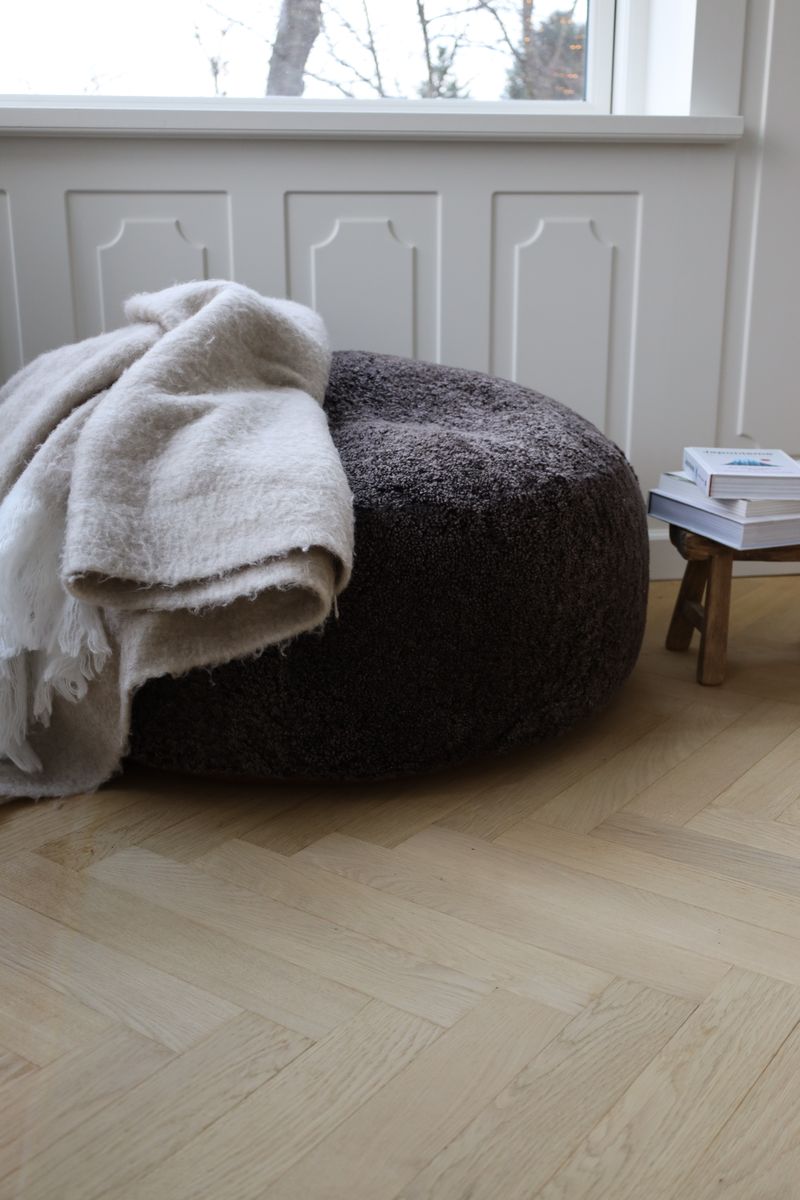 Throw of Mohair Wool | 51x67 in Light Beige