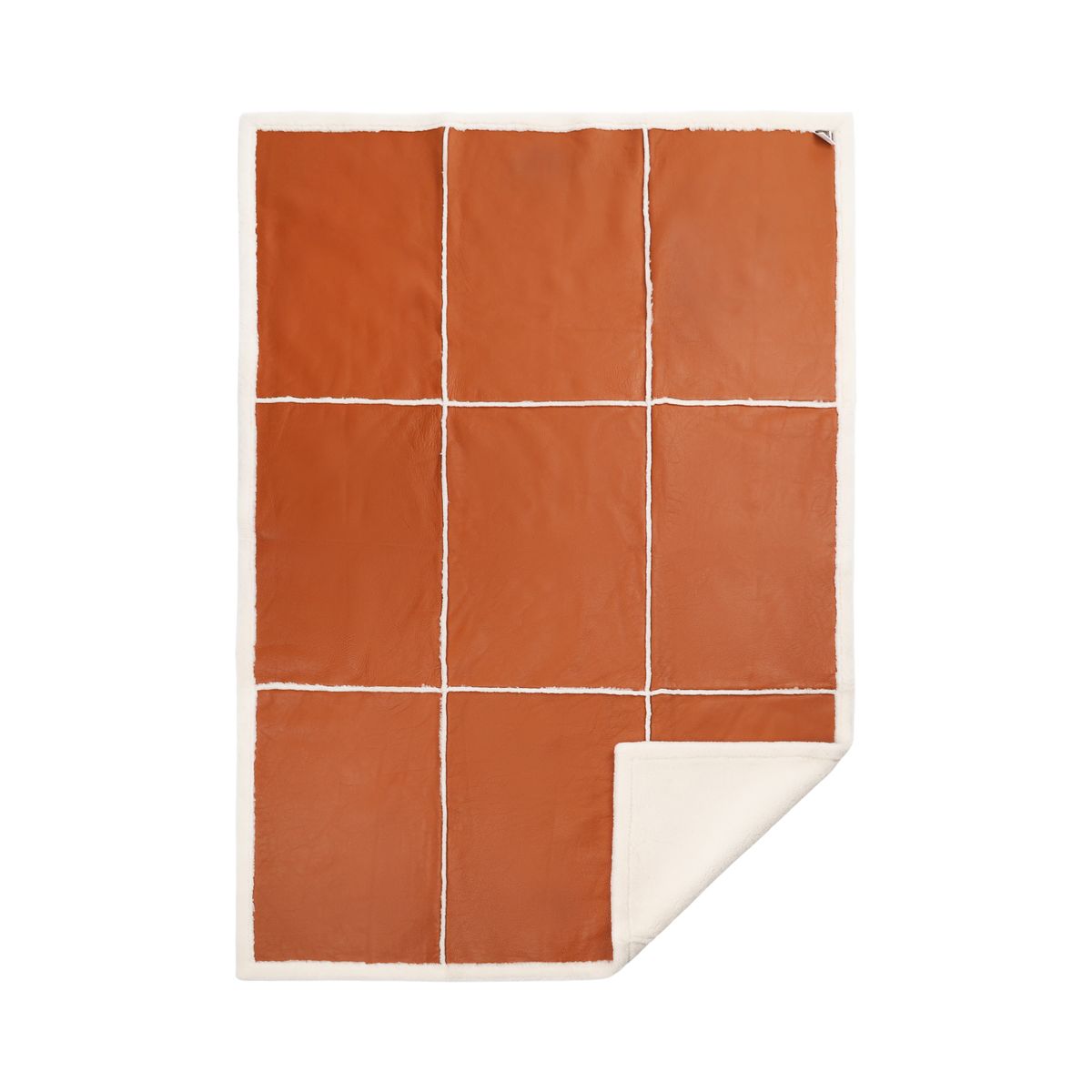 Addison Throw Leather Brown/Ivory