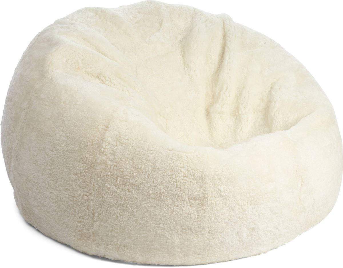 Round Sheepskin Bean Bag | Short Wool | Medium | Large Ivory