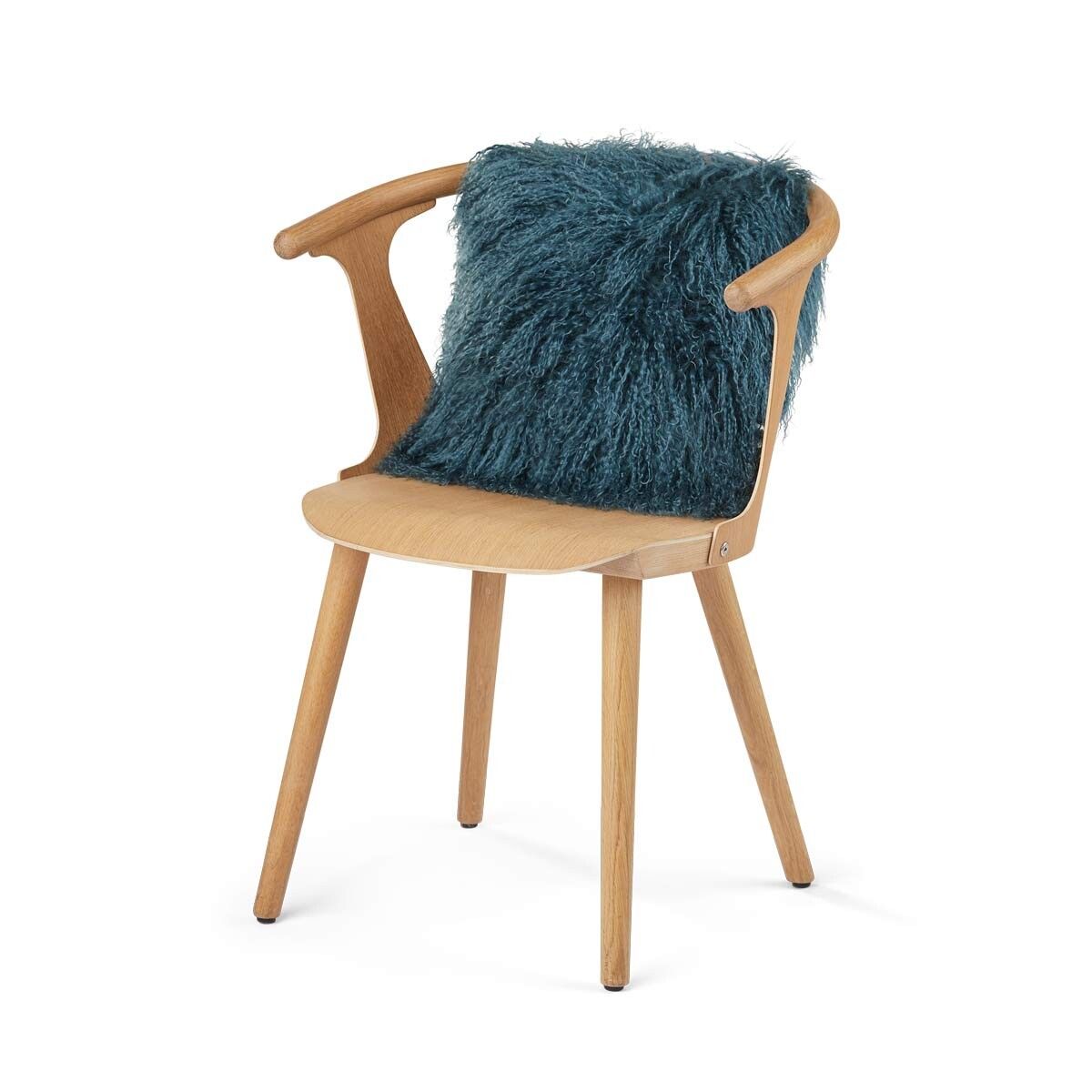 Sheepskin Cushion | Tibet | 16x16 in Ink Blue